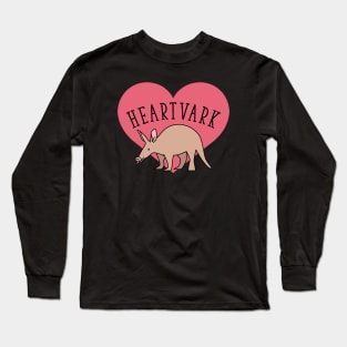 Heartvark - Cute Funny Aardvark Art with Heart Long Sleeve T-Shirt